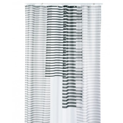 KELA Sprchový závěs LAMITA, 100%PES, 180x200cm, šedý