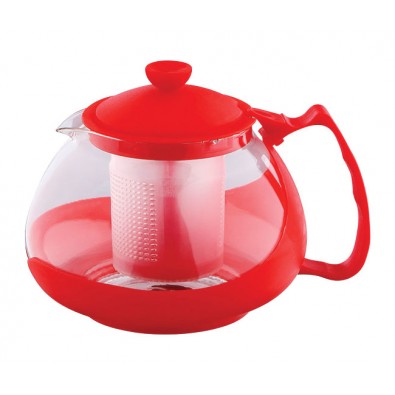 RENBERG Konvice na čaj sklo plast 750 ml červená