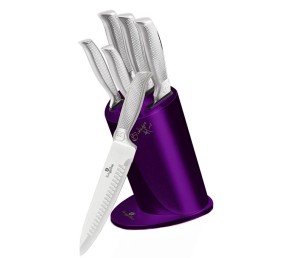Sada nožů ve stojanu 6 ks Royal Purple Metallic Line Kikoza Collection