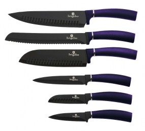Sada nožů s nepřilnavým povrchem 6 ks Purple Metallic Line