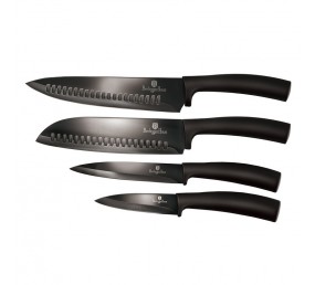 BERLINGERHAUS Sada nožů s nepřilnavým povrchem 4 ks Shiny Black Collection