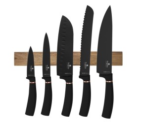 Sada nožů s magnetickým držákem 6 ks Black Rose Collection