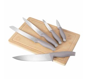 Sada nožů s prkénkem 6 ks Taupe Collection