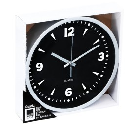 ARTICASA Nástěnné hodiny 20 cm černá / stříbrná
