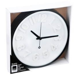 Nástěnné hodiny 30 cm černá / bílá