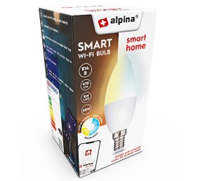 ALPINA Chytrá žárovka LED WIFI bílá stmívatelná E14