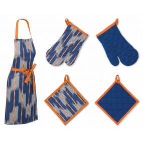 KELA Sada kuchyňského textilu ETHNO modrá 3 ks, 100% bavlna
