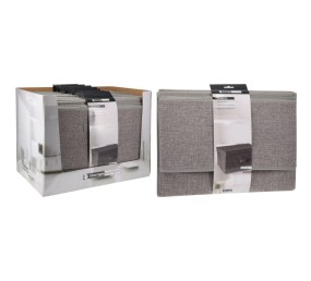 Úložný box s víkem44x33x22 cm textil šedý