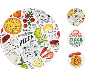 Pizza talíř 33 cm design PIZZA zelená