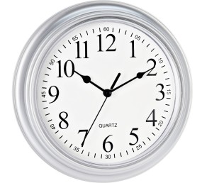 Nástěnné hodiny ručičkové 22,5 cm stříbrný rám