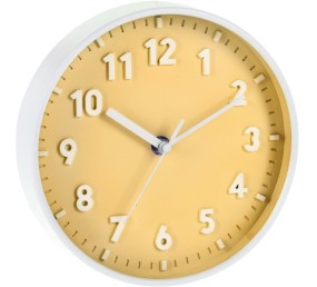 Nástěnné hodiny ručičkové 20 cm žlutá