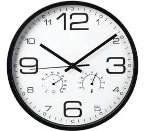 Nástěnné hodiny s teploměrem a vlhkoměrem 30 cm