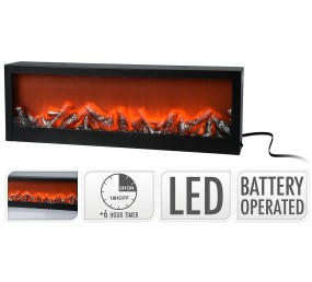 Elektrický krb s LED plameny 60 x 20 cm - design.vady