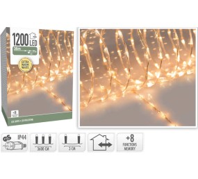 Vánoční světelný řetěz teplá bílá 1200 LED / 36 m