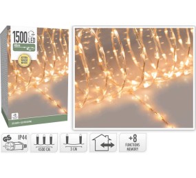 Vánoční světelný řetěz teplá bílá 1500 LED / 45 m