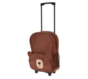 Dětský kufr na kolečkách BEAR 29 x 40 cm hnědá