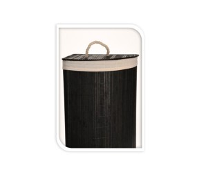 EXCELLENT Koš na prádlo rohový bambus 35 x 35 x 60 cm černá