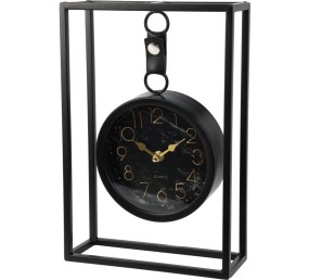 Stolní hodiny kovové 20 x 7 cm černá