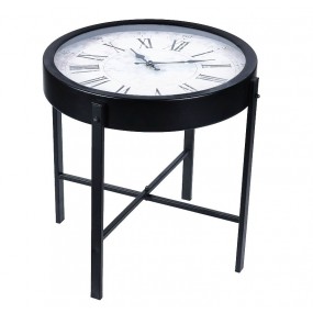Konferenční stolek s hodinami HOMESTYLING 40 x 40 cm bílý ciferník