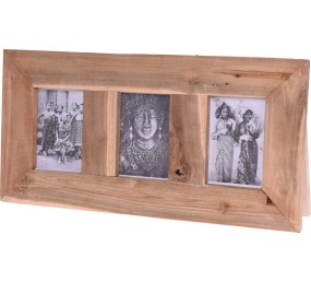 Fotorámeček z teakového dřeva na 3 fotky 55 x 28 cm