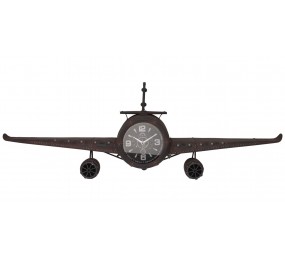 Hodiny nástěnné dekorativní 63 cm Letadlo