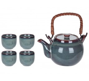 EXCELLENT Čajová souprava konvice + šálky keramika sada 5 ks